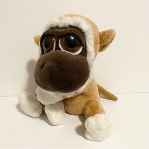 Russ Lil Peepers Monkey Kimbo Plush Toy 8” Stuffed Animal Brown Toy Big Eyes